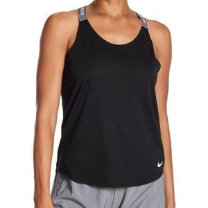 Nike Just Do It Racerback Elastika Tank Top Gym Workout Black Gray Size Small